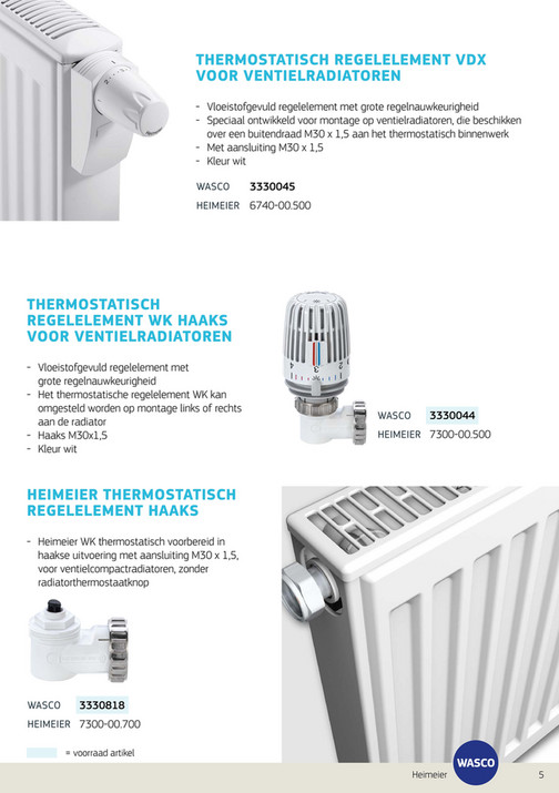 Heimeier Radiator Wasco - Selectiekaart Heimeier - Pagina 1